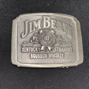 VINTAGE JIM BEAM BELT BUCKLE KENTUCKY STRAIGHT BOURBON WHISKEY COLLECTIBLE​